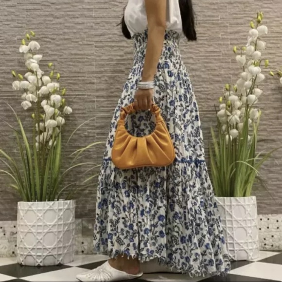 Zara midi skirt blue floral size Xs NWT white - Picture 2 of 10